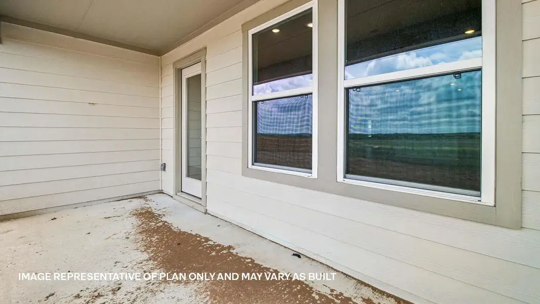 Exterior details and patio area of a home in Prairie Lakes, Buda (Image 3).