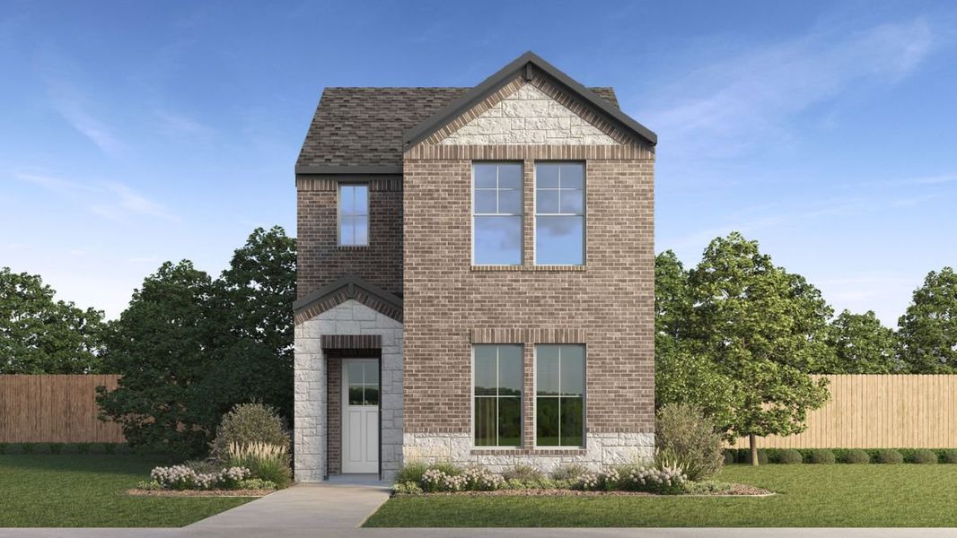 Representative exterior photo of a completed home built from the Plan by D.R. Horton in Waterbend, Euless, TX (Image 5).