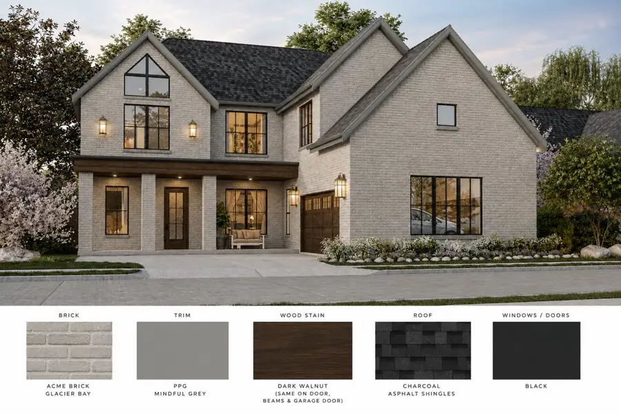 Materials commonly used for homes built from the Dawson by Olivia Clarke Homes in The Arbors at Lakewood Village, Lakewood Village (Image 3). Materials commonly used for homes built from the Dawson by Olivia Clarke Homes in The Arbors at Lakewood Village, Lakewood Village (Image 3).