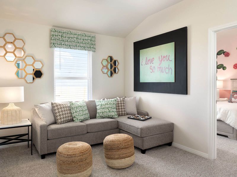 Furnished interior view inside a new home in Turner's Crossing - Reserve Collection, Buda (Image 10).