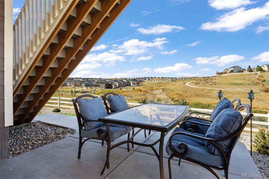 Walk-out to patio from basement for dining or relaxing while enjoying sweeping open-space views.
