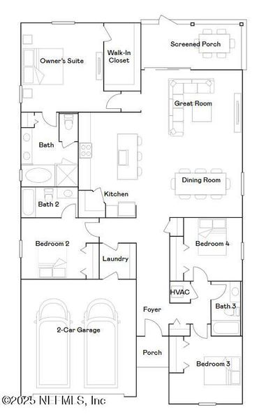 2D floor plan layout of this home in Shearwater: Shearwater - Single Family, St. Augustine, FL (Image 1). 2D floor plan layout of this home in Shearwater: Shearwater - Single Family, St. Augustine, FL (Image 1).