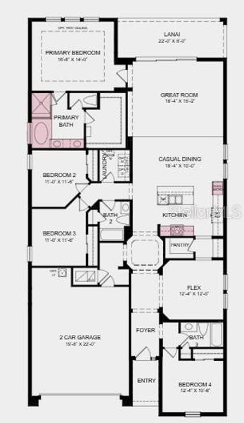 2D floor plan layout of this home in Brookland Park, Auburndale, FL (Image 3).