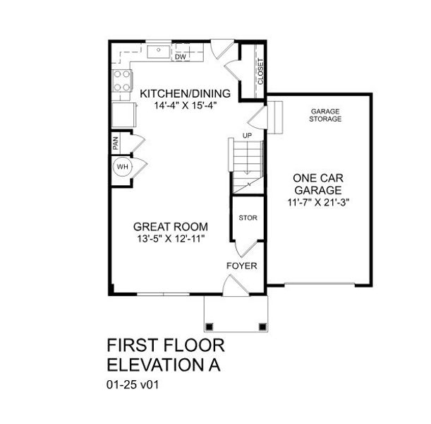 2D floor plan layout for the Fairview by Ryan Homes in Bell Creek Single Family Homes, Winnabow, NC (Image 4).