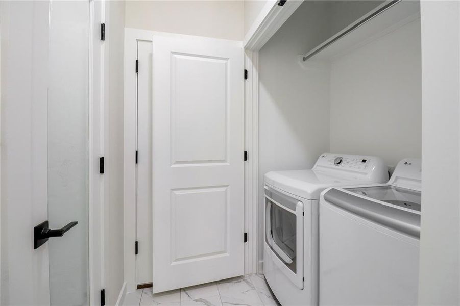 Washer and dryer closet in-house with washer and dryer included.