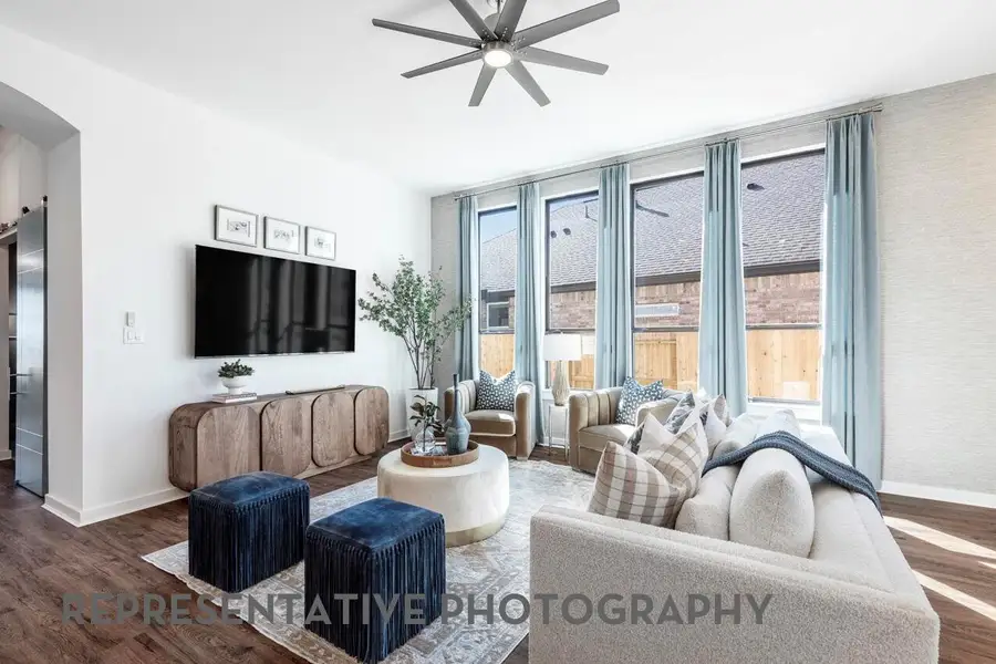 Furnished interior view inside a new home in Grand Central Park, Conroe (Image 3).