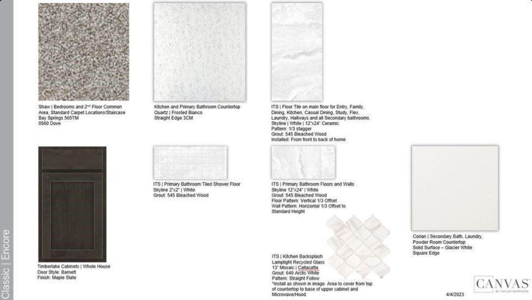 Design Selections ~ Home is under construction, selections are subject to change