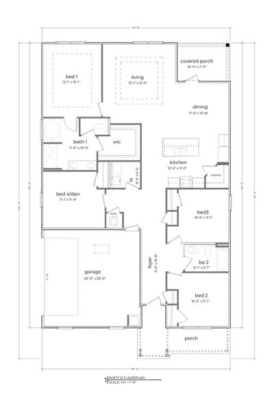 2D floor plan layout for the The Rhett by D.R. Horton in Pine Dove Estates, Tallahassee, FL (Image 4). 2D floor plan layout for the The Rhett by D.R. Horton in Pine Dove Estates, Tallahassee, FL (Image 4).