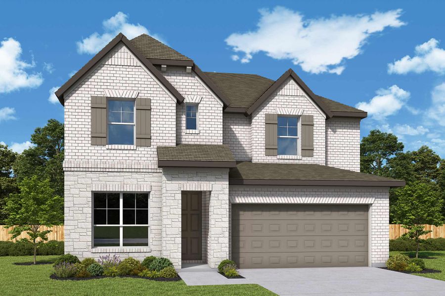 Representative exterior photo of a completed home built from the The Holly by David Weekley Homes in Jubilee, Hockley, TX (Image 17). Representative exterior photo of a completed home built from the The Holly by David Weekley Homes in Jubilee, Hockley, TX (Image 17).