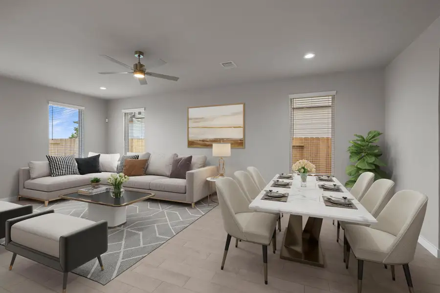 Furnished interior view inside a new home in Grand Oaks Village, Houston (Image 8). Furnished interior view inside a new home in Grand Oaks Village, Houston (Image 8).