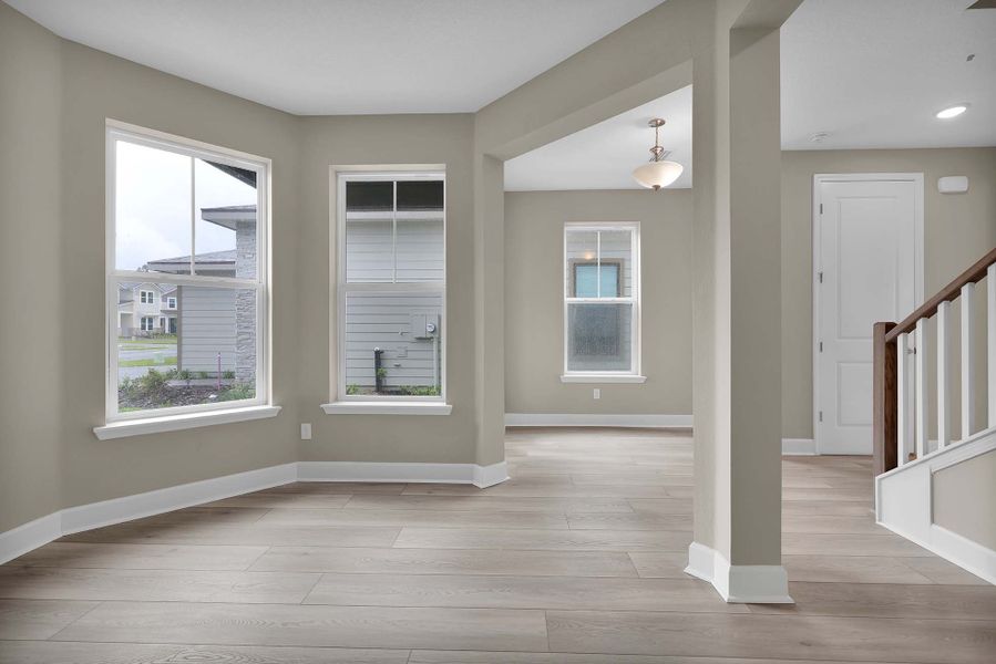 Representative unfurnished interior of a home built from the The Juniper by Providence Homes (Florida) in Reflections at Nocatee, Nocatee (Image 10). Representative unfurnished interior of a home built from the The Juniper by Providence Homes (Florida) in Reflections at Nocatee, Nocatee (Image 10).
