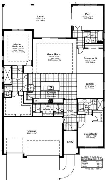 2D floor plan layout for the Bay Breeze by Neal Communities in Avelina, Venice, FL (Image 4).