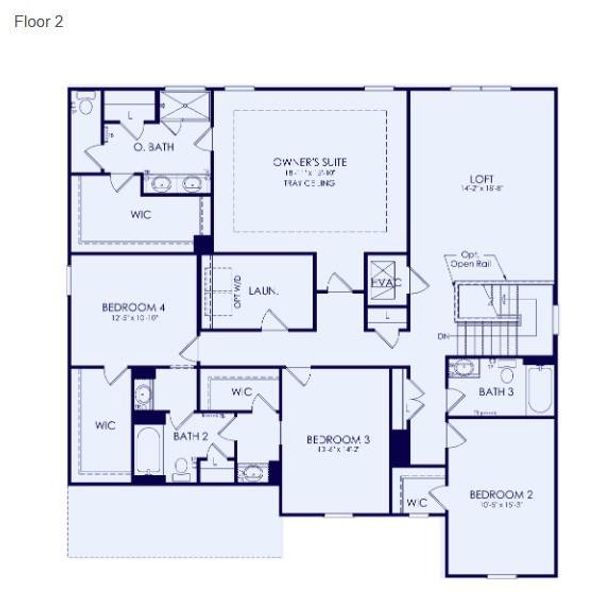 2D floor plan layout of this home in Hamilton Place, Cartersville, GA (Image 2).