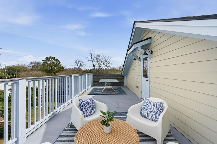 Exterior details and patio area of a home in , Charleston (Image 36).