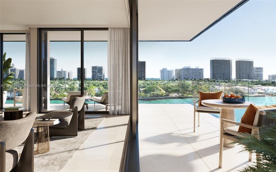Furnished interior view inside a new home in Bay Harbor Towers, Bay Harbor Islands (Image 6). Furnished interior view inside a new home in Bay Harbor Towers, Bay Harbor Islands (Image 6).