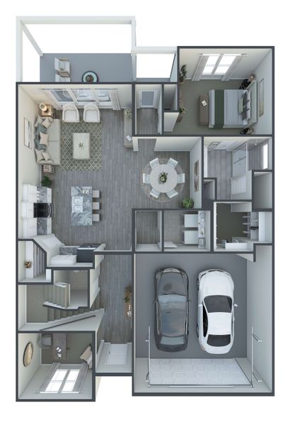 2D floor plan layout for the Buescher by Tri Pointe Homes in Mason Woods, Cypress, TX (Image 6).