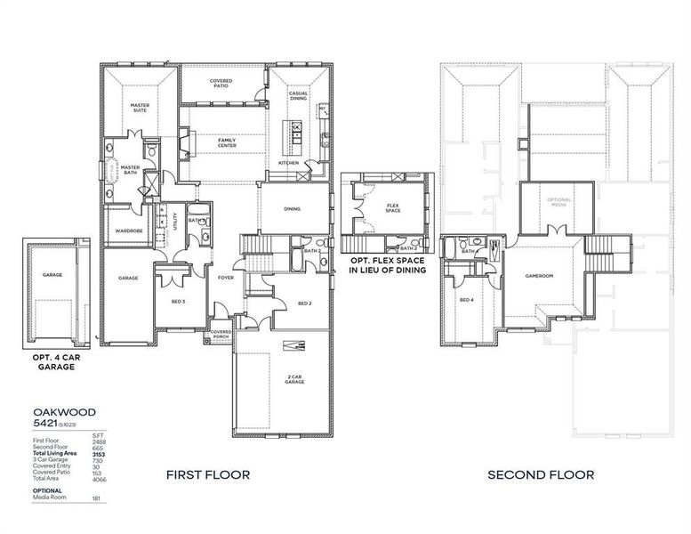 2D floor plan layout of this home in Quail Hollow, Rockwall, TX (Image 5).