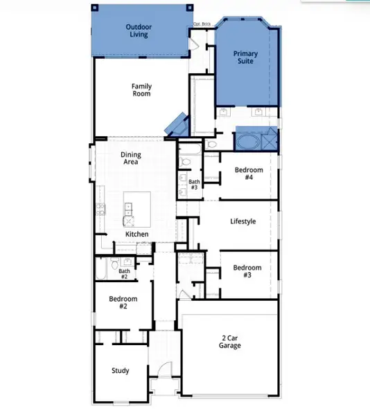 2D floor plan layout of this home in Two Step Farm: 50ft. lots, Montgomery, TX (Image 2). 2D floor plan layout of this home in Two Step Farm: 50ft. lots, Montgomery, TX (Image 2).