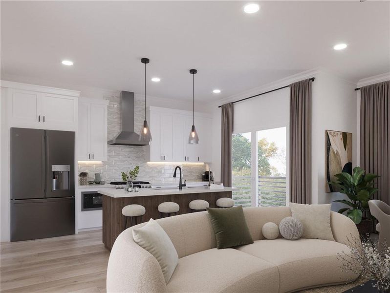 Furnished interior view inside a new home in Brookside Reserve, Alpharetta (Image 7).