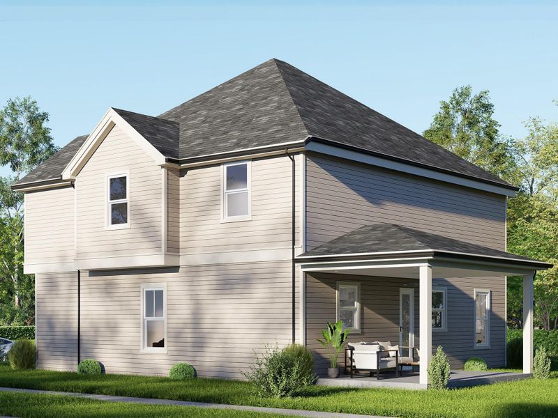 The ROCbridge pavilion extends your home into the outdoors, creating the perfect setting for weekend BBQs, quiet mornings, or entertaining guests. Image depicts artist's rendering. Colors and selections my vary from the final product. See New Home Consultant for details.