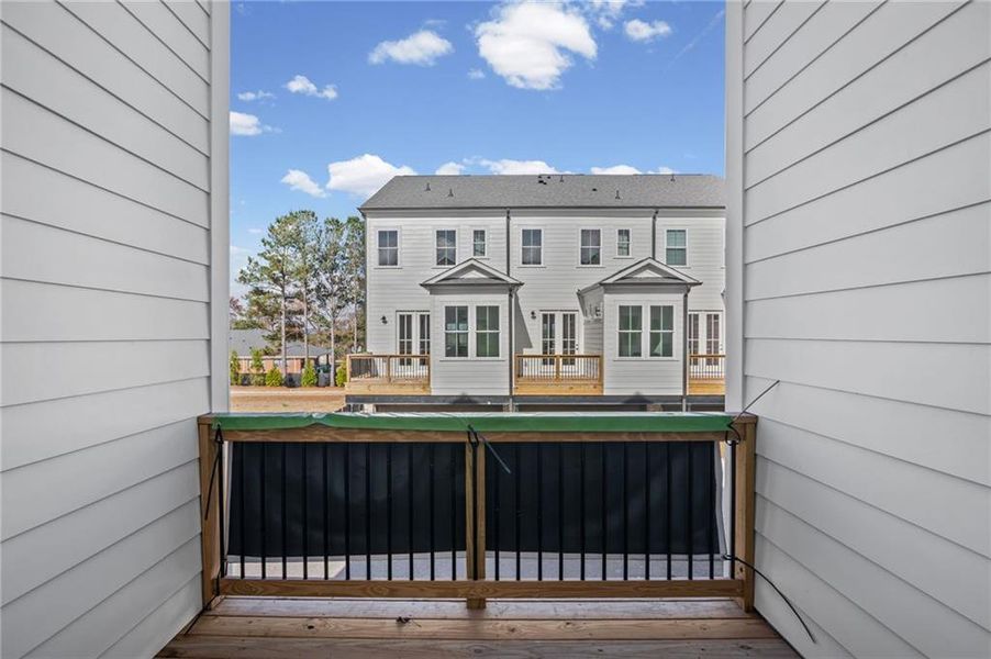 Exterior details and patio area of a home in The Village at River Green, Canton (Image 21).