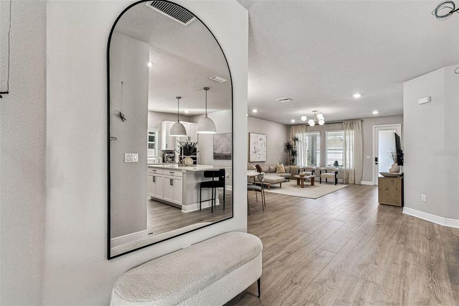 Furnished interior view inside a new home in Persimmon Park - Cottage Series, Wesley Chapel (Image 14). Furnished interior view inside a new home in Persimmon Park - Cottage Series, Wesley Chapel (Image 14).