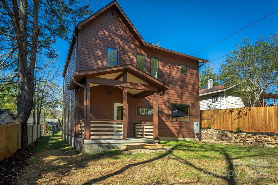 Exterior details and patio area of a home in , Asheville (Image 26). Exterior details and patio area of a home in , Asheville (Image 26).