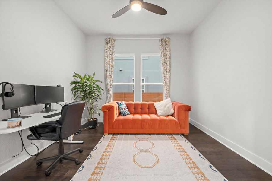 Furnished interior view inside a new home in Bluffview 50s, Leander (Image 5). Furnished interior view inside a new home in Bluffview 50s, Leander (Image 5).