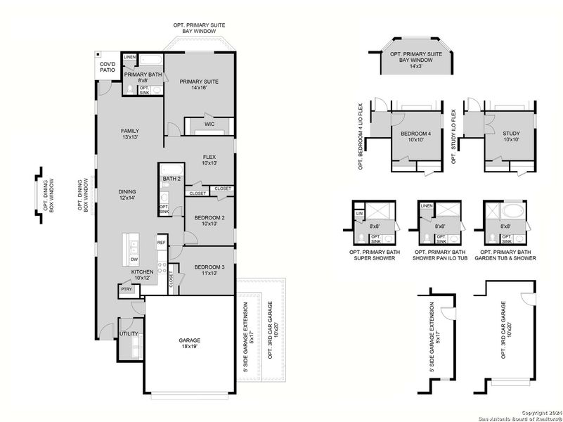 2D floor plan layout of this home in Timber Creek, San Antonio, TX (Image 5).