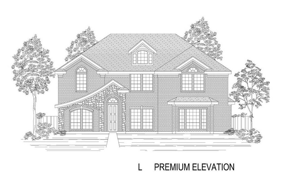 Representative rendering of the exterior for the Hillcrest 2FS (w/Media) by First Texas Homes (Image 21).