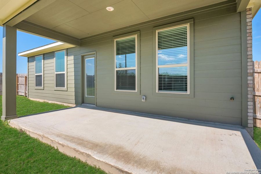 Exterior details and patio area of a home in Morgan Meadows, San Antonio (Image 4). Exterior details and patio area of a home in Morgan Meadows, San Antonio (Image 4).