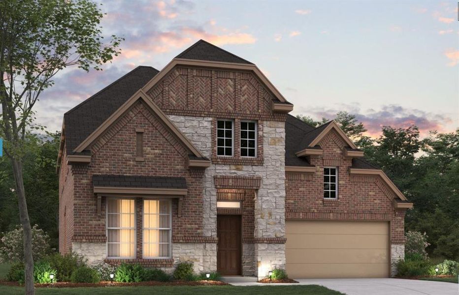 Front exterior of a new home in Aster Park, McKinney, TX, highlighting curb appeal (Image 2).