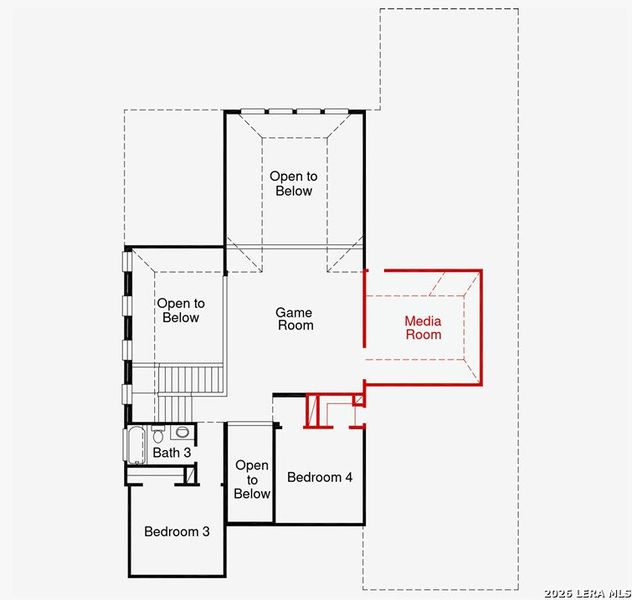 2D floor plan layout of this home in Homestead, Schertz, TX (Image 3).