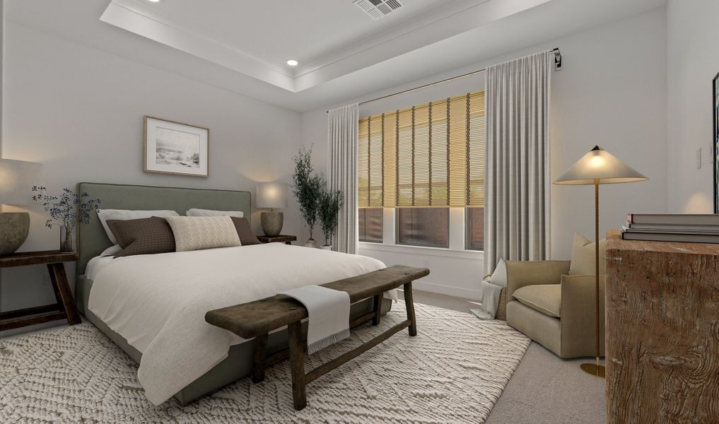 Primary suite with plush carpet
