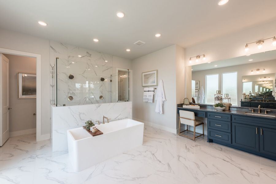 Representative furnished interior of a home built from the Woodbridge by Tri Pointe Homes in Bridgeland, Cypress (Image 29).