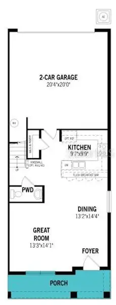 2D floor plan layout of this home in Hickory Grove, Winter Springs, FL (Image 3).