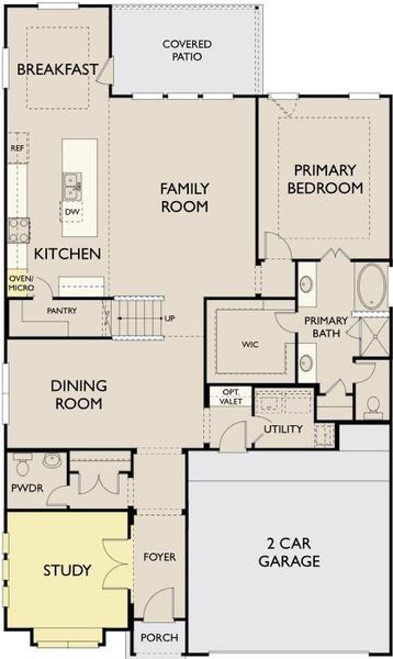 2D floor plan layout of this home in Brookewater, Rosenberg, TX (Image 3).