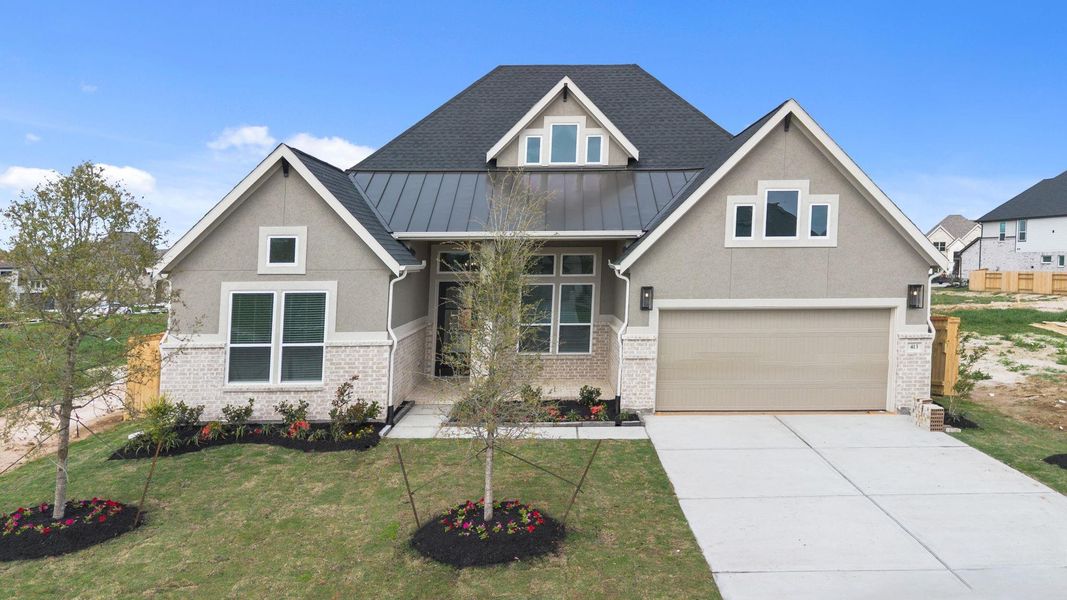 Front exterior of a new home in Briarley, Montgomery, TX, highlighting curb appeal (Image 22).