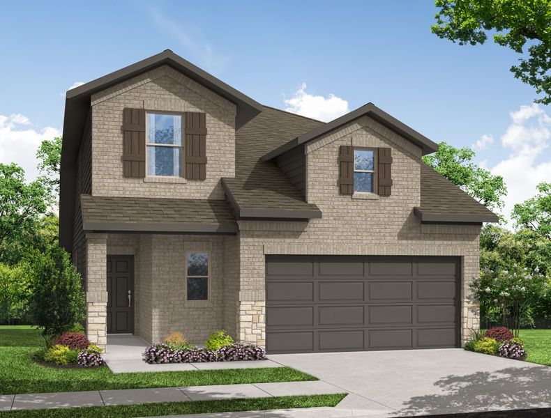 Representative exterior photo of a completed home built from the Oak by Impression Homes in Churchill, Anna, TX (Image 7).