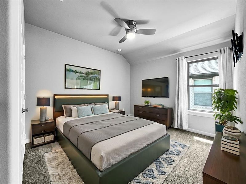 Bedroom featuring ceiling fan
