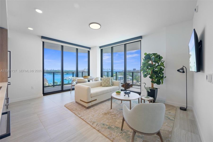 Furnished interior view inside a new home in , Miami Beach (Image 8).