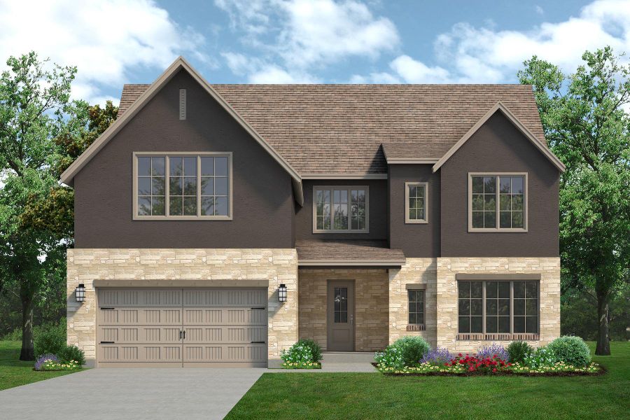 Representative exterior photo of a completed home built from the Llano by Sandlin Homes in Settler's Glen, New Fairview, TX (Image 2). Representative exterior photo of a completed home built from the Llano by Sandlin Homes in Settler's Glen, New Fairview, TX (Image 2).