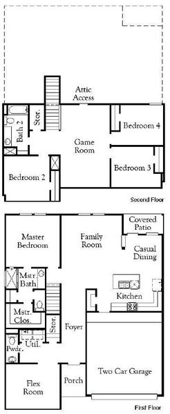 2D floor plan layout of this home in Arabella on the Prairie, Richmond, TX (Image 2).