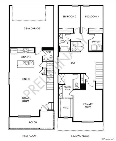 2D floor plan layout of this home in Painted Prairie, Aurora, CO (Image 3).
