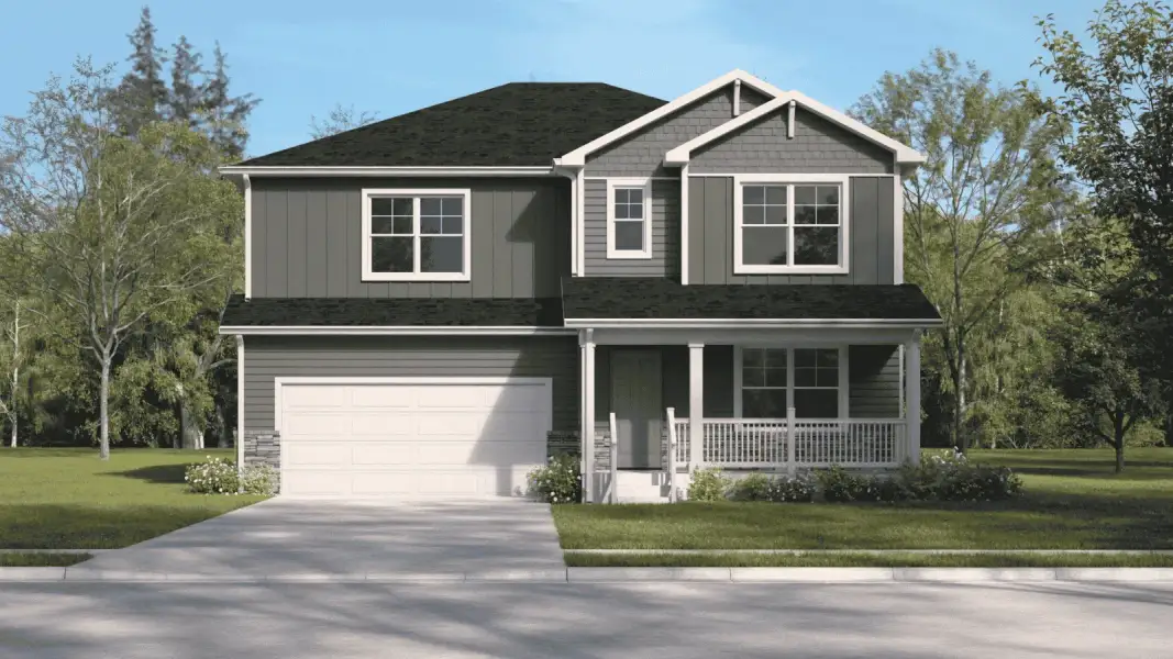 Representative exterior photo of a completed home built from the Hennessy by D.R. Horton in Jackson Creek, Monument, CO (Image 17).