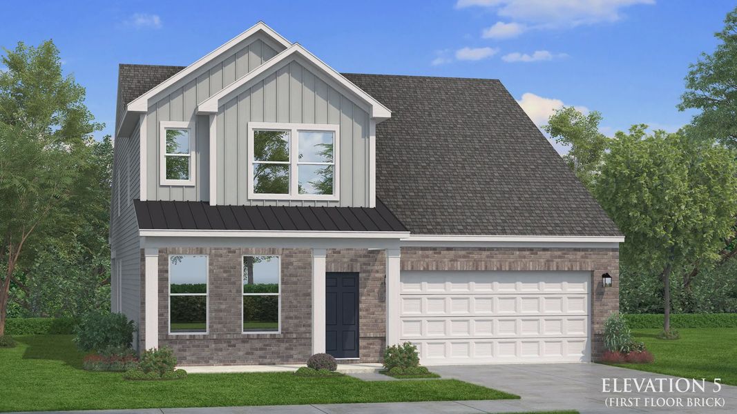 Representative exterior photo of a completed home built from the Ansley by DRB Homes in Weavers Pointe, Zebulon, NC (Image 20).