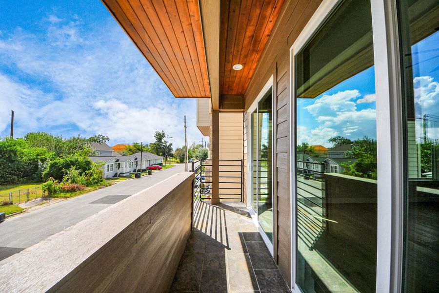 Exterior details and patio area of a home in , Houston (Image 1). Exterior details and patio area of a home in , Houston (Image 1).