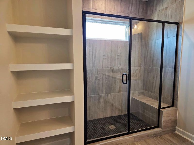 Primary Shower & Built in Shelving