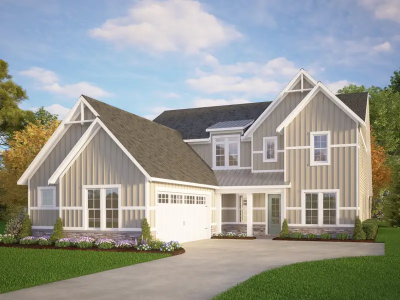 Representative exterior photo of a completed home built from the The Emerson by RobuckHomes in Stonehedge, Leesville, NC (Image 23).