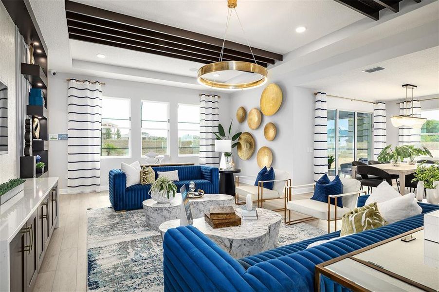 Furnished interior view inside a new home in Emerson Pointe, Apopka (Image 11). Furnished interior view inside a new home in Emerson Pointe, Apopka (Image 11).